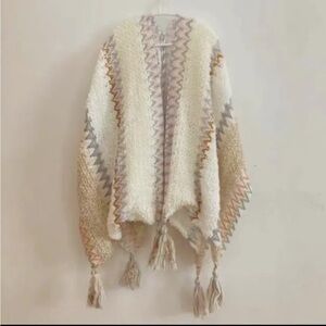 0026.  Cozy Multicolor Chevron Women's  Poncho